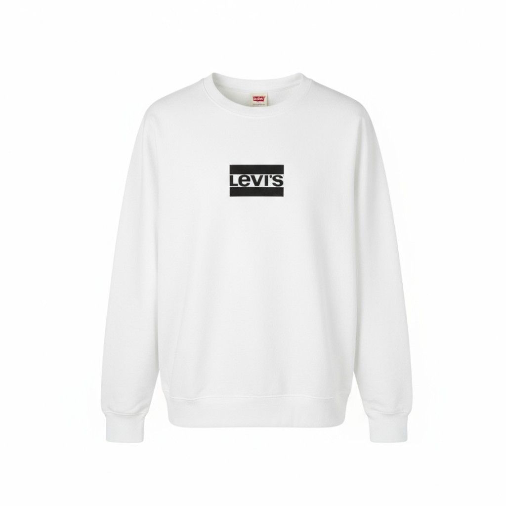 Levi's STANDARD FIT 2XL White Crew Logo Cotton Pullover 87107 Size US XXL / EU 58 / 5 - 1 Thumbnail