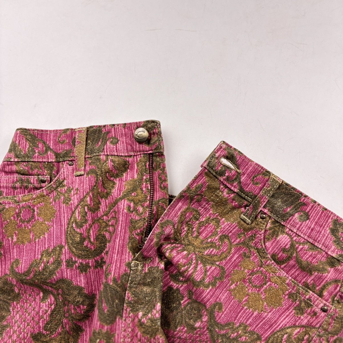 Just Cavalli Just Cavalli Corduroy Printed Mini Skirt Size 31" - 3 Thumbnail