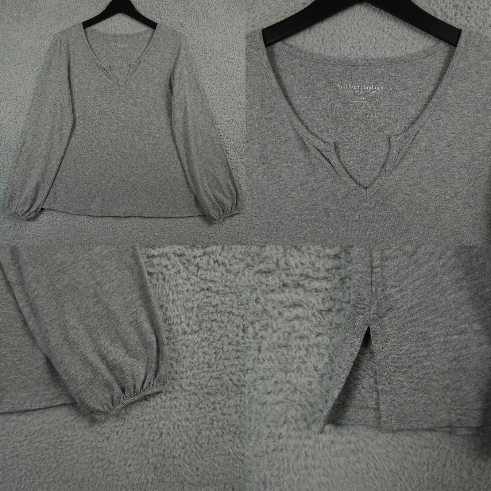 Soft Surroundings Soft Surroundings Top Womens S Heather Gray Hepburn Long Sleeve Shirt Casual NEW Size S / US 4 / IT 40 - 8 Thumbnail