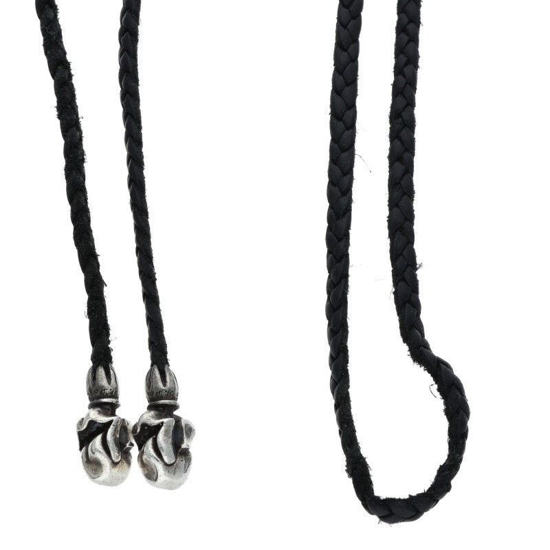 Chrome Hearts Chrome Hearts Leather Braid Silver Necklace Size ONE SIZE - 1 Thumbnail