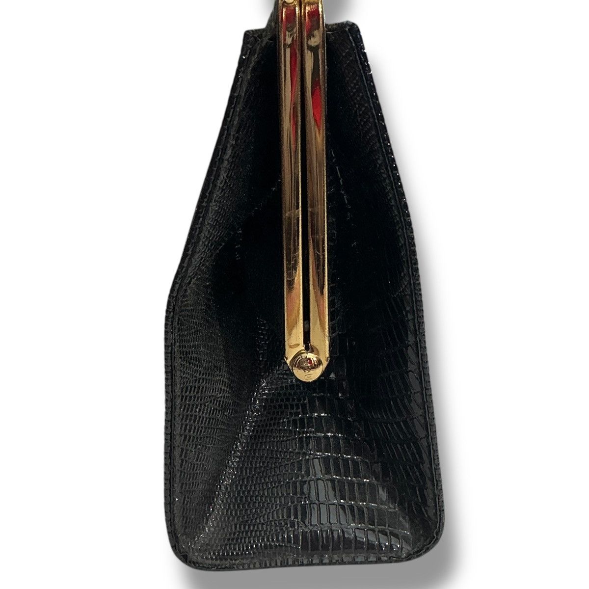 Other Vintage Elegant Black Croc Embossed Clutch Handbag Size ONE SIZE - 7 Thumbnail