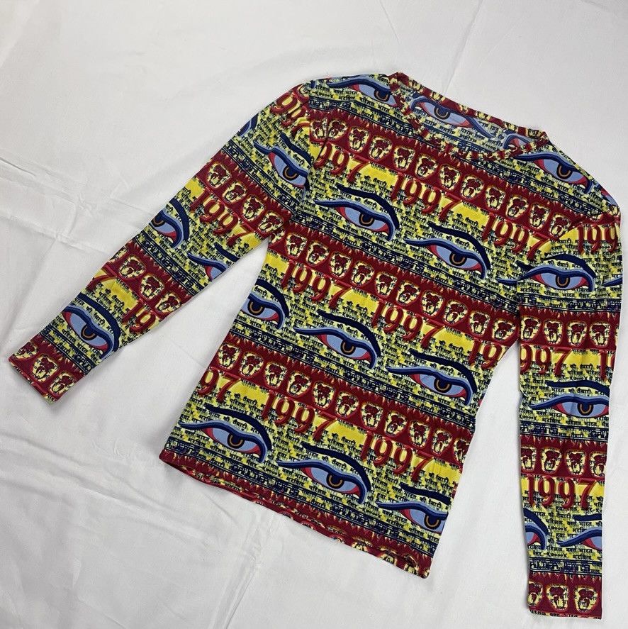 Jean Paul Gaultier SS1997 Jean Paul Gaultier Buddha Eye Elastic T-Shirt Vintage Size US S / EU 44-46 / 1 - 2 Thumbnail