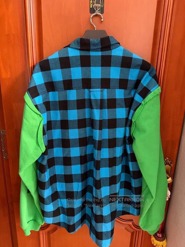 Balenciaga Balenciaga Checkered patchwork sleeve shirt with cotton in Size US XS / EU 42 / 0 - 2 Thumbnail