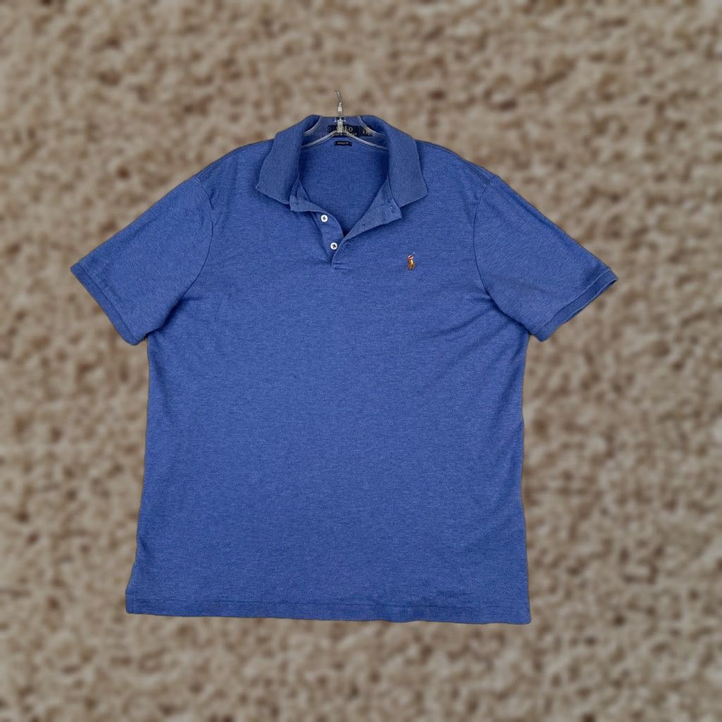Ralph Lauren Ralph Lauren Polo Shirt Men Large Blue 100% Cotton Jersey Polo Shirt Slim Fit Casual Golf Driving Modern American Sports Size US L / EU 52-54 / 3 - 1 Thumbnail