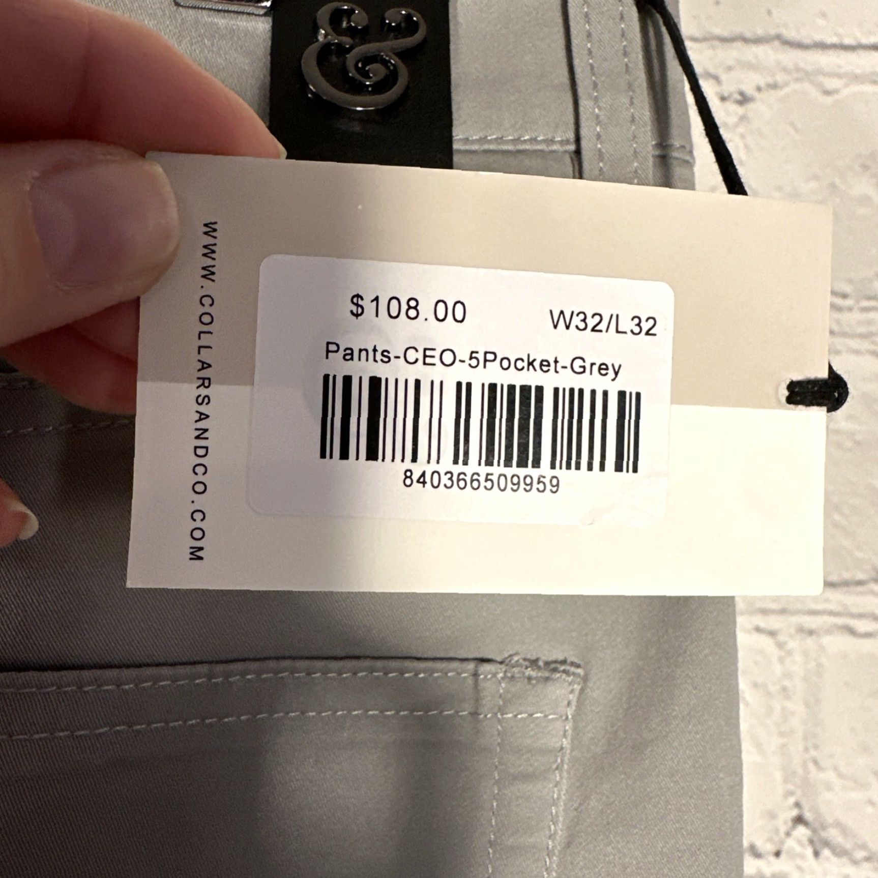 CO NWT Collars & Co CEO Chino Pants 32x32 Gray Cotton Stretch Five Pocket Straight Front Regular Mens CCTV? Size US 32 / EU 48 - 5 Thumbnail