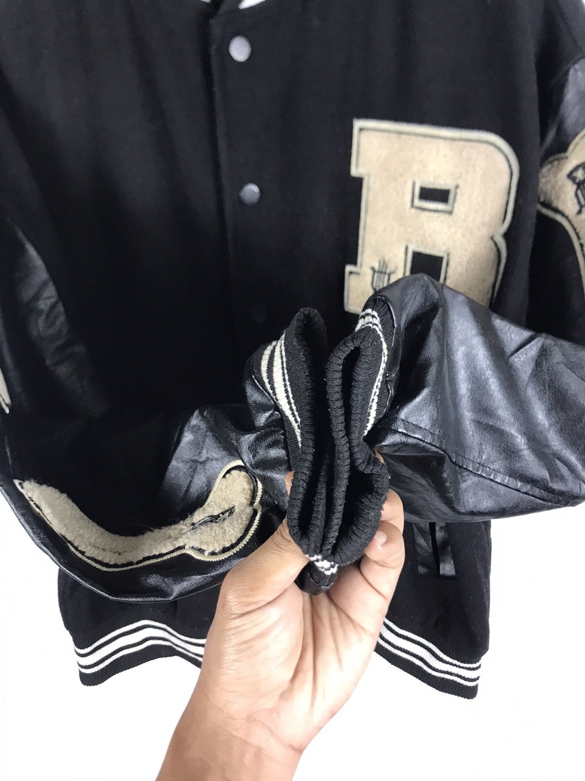 14th Addiction 🔥Black Air Skeleton Wool Baggy Varsity Jacket Size US M / EU 48-50 / 2 - 7 Thumbnail