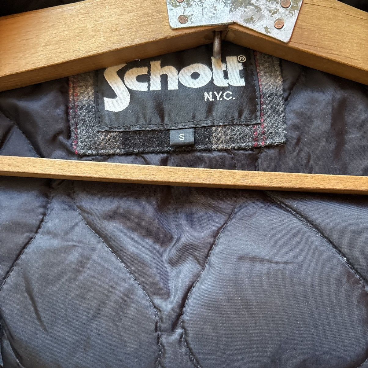 Schott Vintage Schott NYC Plaid Wool Duffle Bomber Jacket w/ Hood Size US S / EU 44-46 / 1 - 9 Thumbnail
