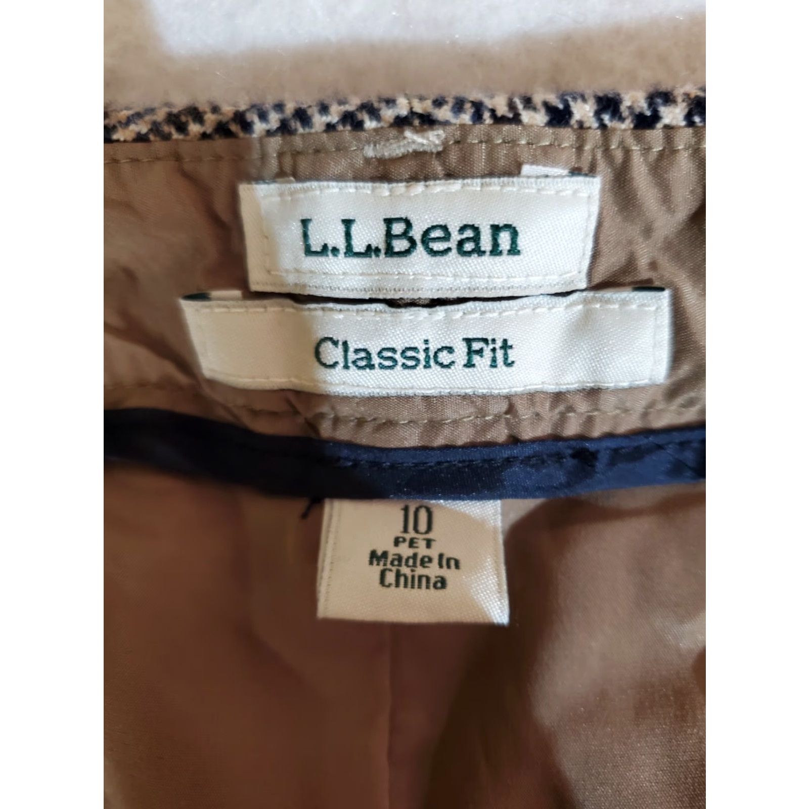 Vintage VINTAGE L.L. BEAN Plaid Houndstooth 100% Cotton Pants Womens Petite 10 Brown Classic Fit Feminine 10P Straight Pants Womens Size 32" / US 10 / IT 46 - 4 Thumbnail