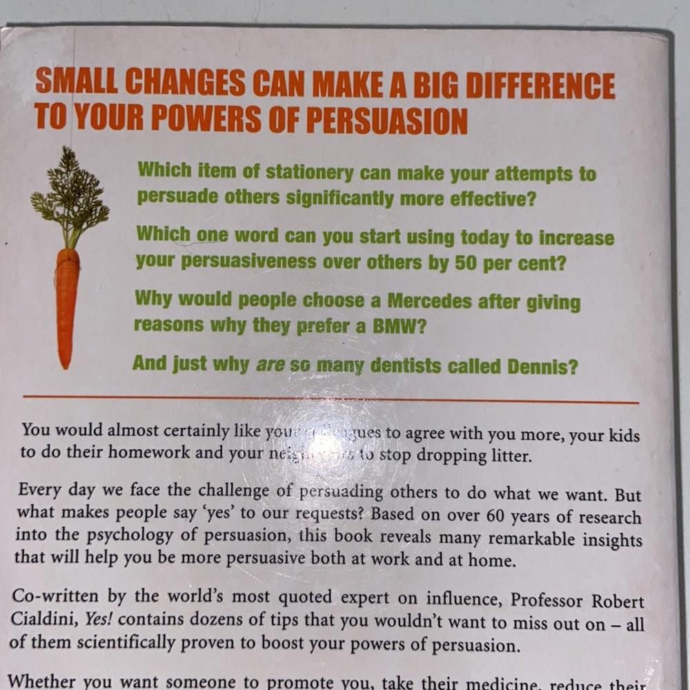 Designer "YES!” Persuasion Paperback Book Size ONE SIZE - 3 Thumbnail
