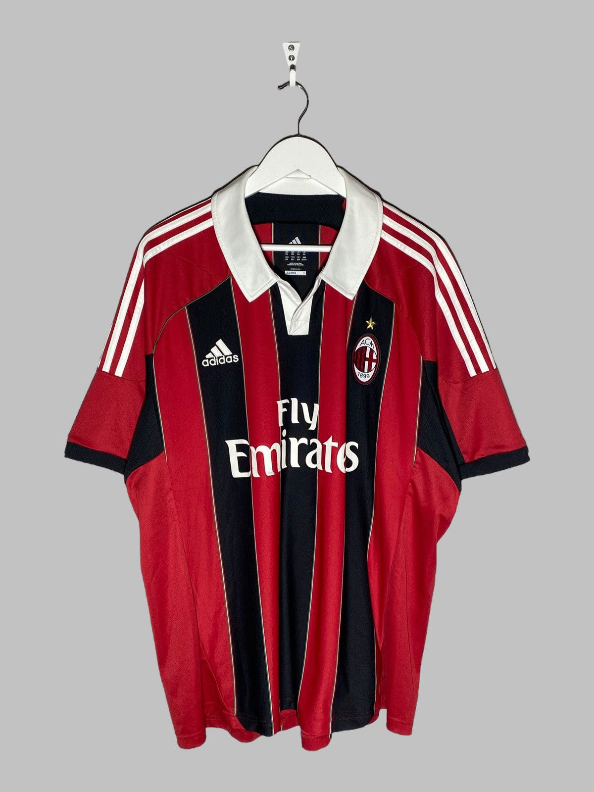 Adidas Adidas AC Milan 2012/13 Home Football Shirt Fly Emirates Size US XXL / EU 58 / 5 - 1 Thumbnail