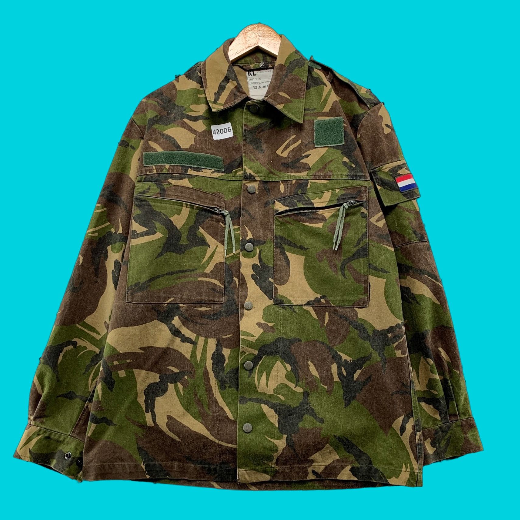 Vintage VINTAGE Army Military Jacket Adults Large Green Camouflage Canvas 21x29 Outdoors Camouflage Clothing Size US L / EU 52-54 / 3 - 1 Thumbnail