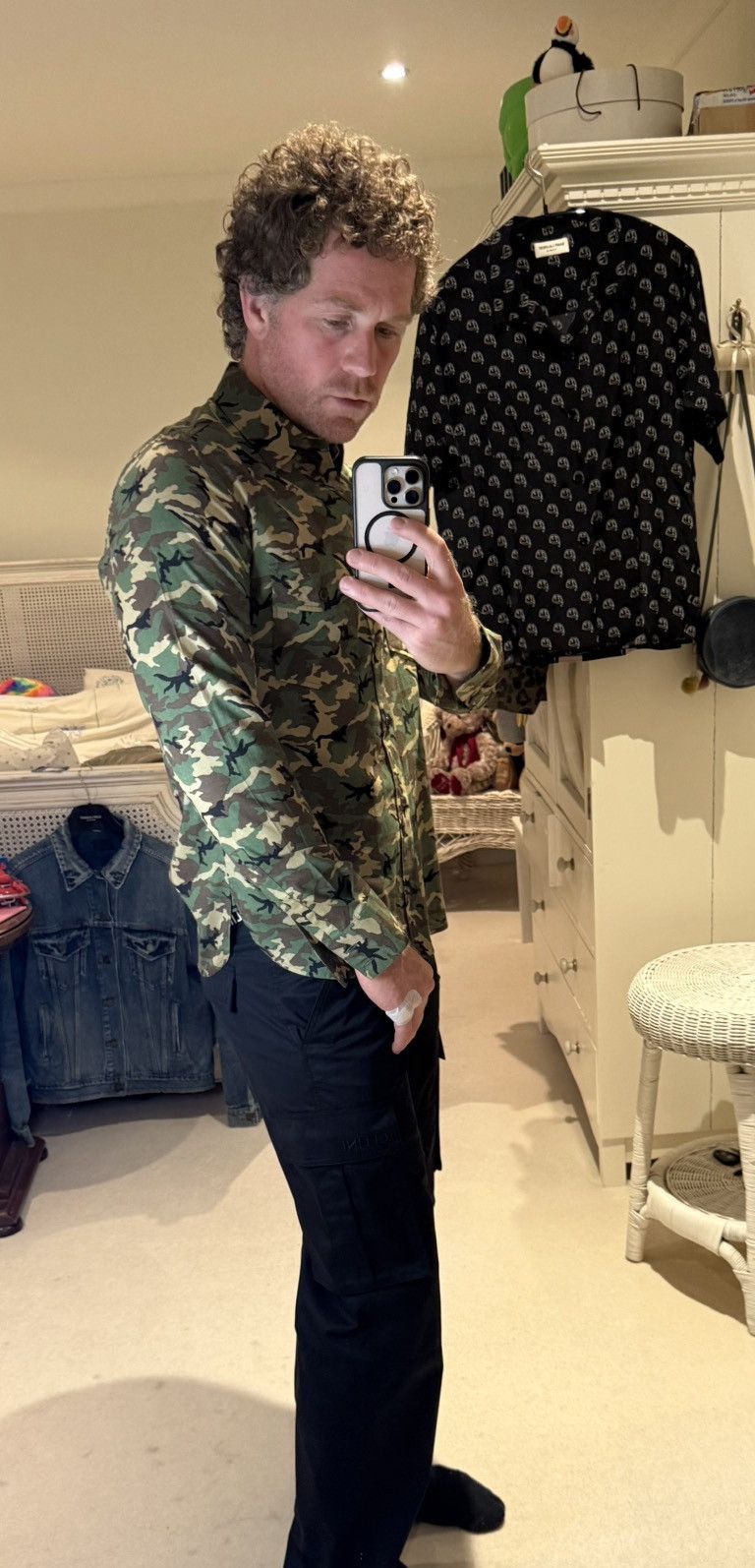 Saint Laurent Paris SS15 Saint Laurent Psych Rock camo shirt Hedi Slimane 41 Size US L / EU 52-54 / 3 - 3 Thumbnail