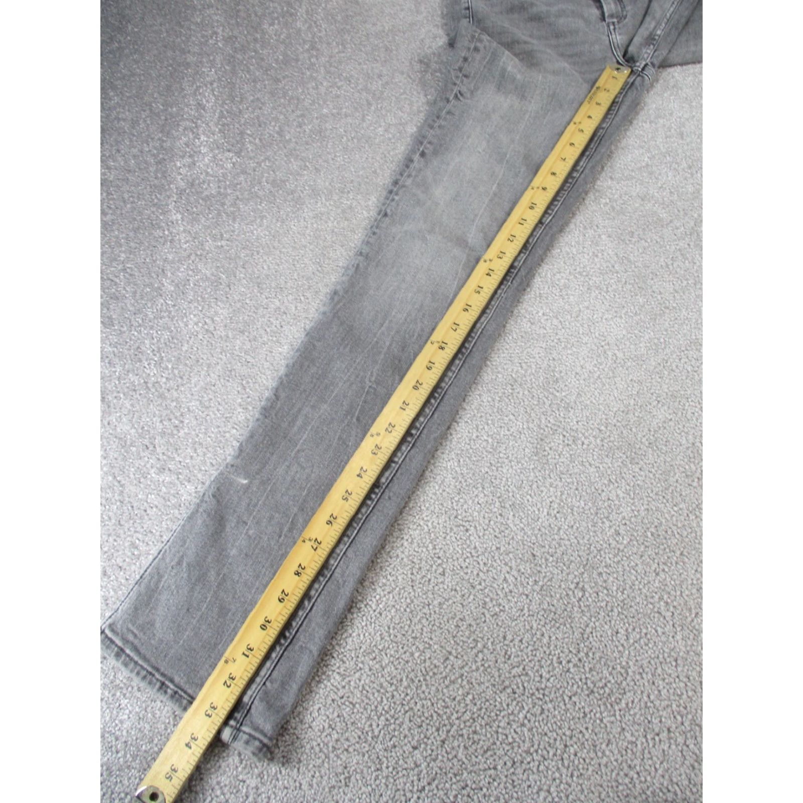 Zara Zara Jeans Womens 6 Tall Gray Denim Split Hem Slim Straight 33.5" Size 28" / US 6 / IT 42 - 6 Thumbnail