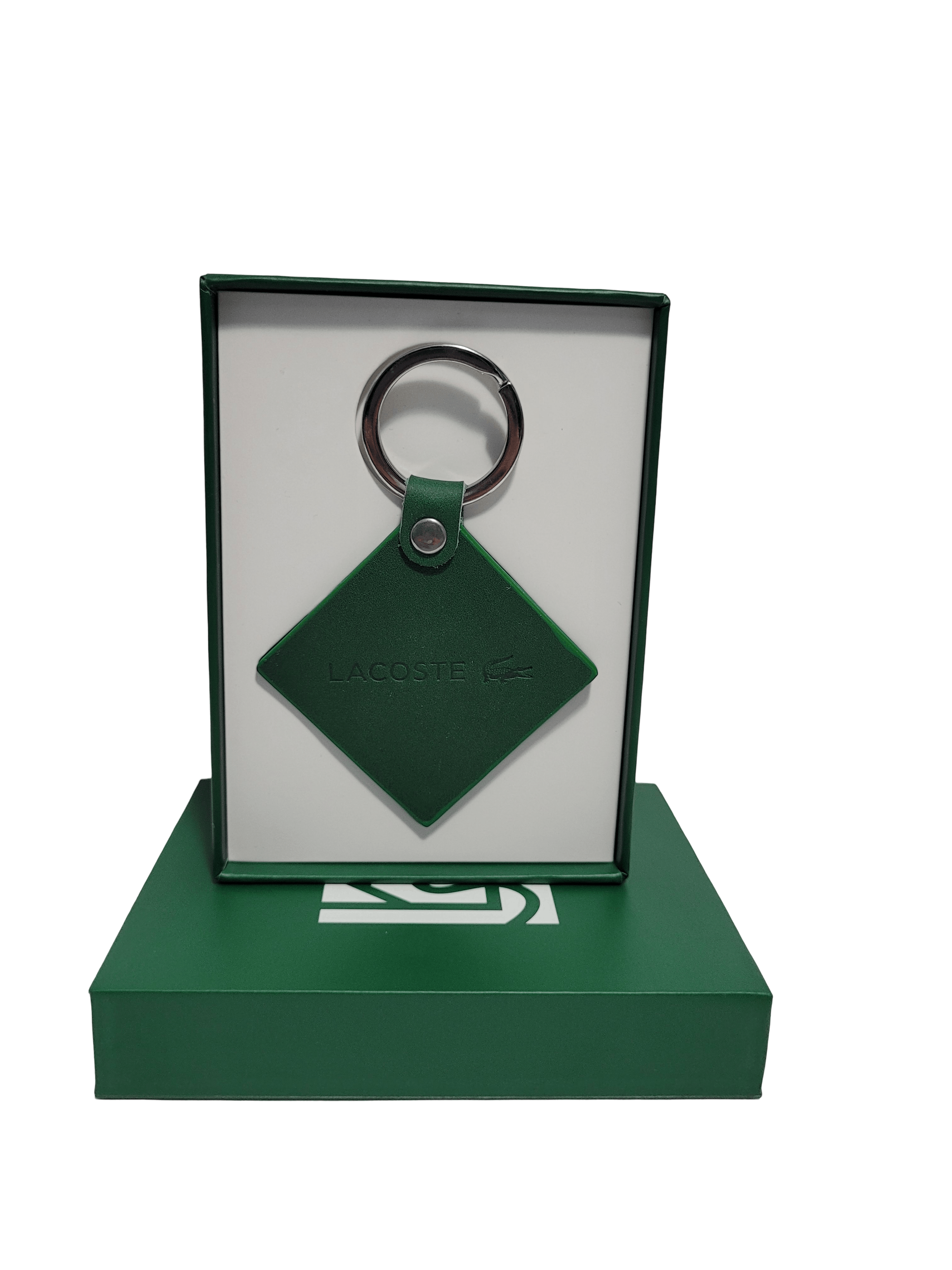 Lacoste Lacoste Green Leather Crocodile Keyring with Box Size ONE SIZE - 1 Thumbnail