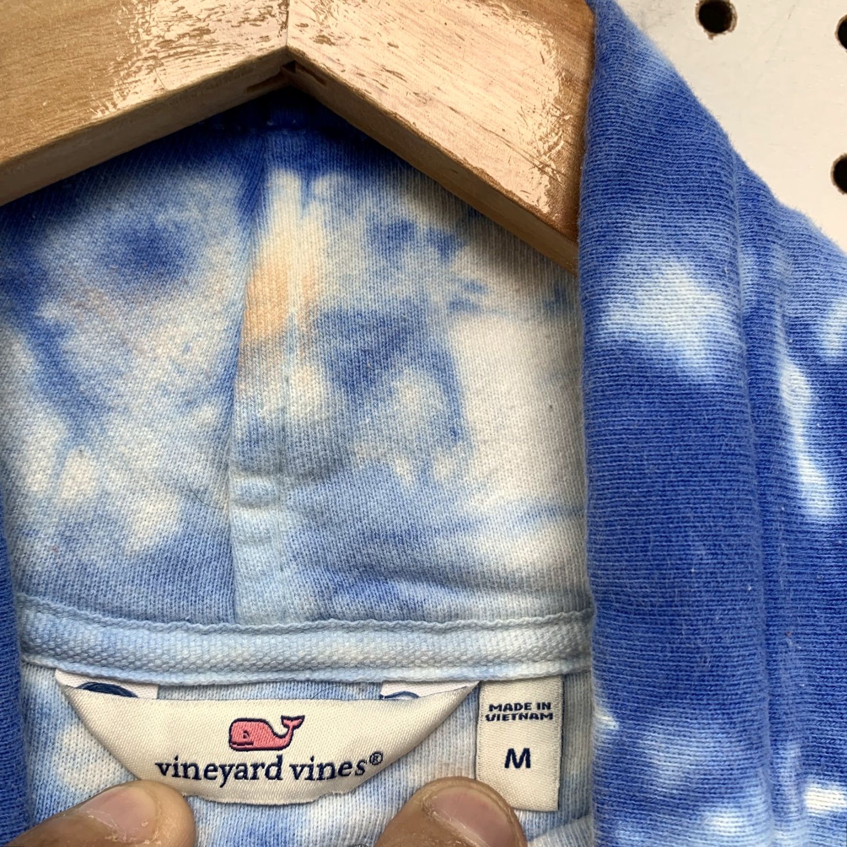 Vineyard Vines Vineyard Vines Sweatshirt Womens Medium Blue Tie-Dye Funnel Neck Fleece Pullover Size M / US 6-8 / IT 42-44 - 5 Thumbnail