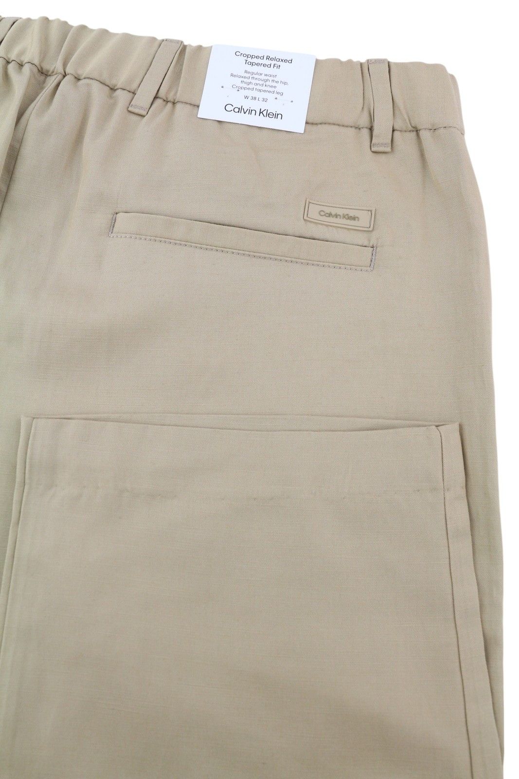 Calvin Klein DYED TENCEL TAPERED W38/L32 Brown Linen Trousers 85161 Size US 38 / EU 54 - 7 Thumbnail