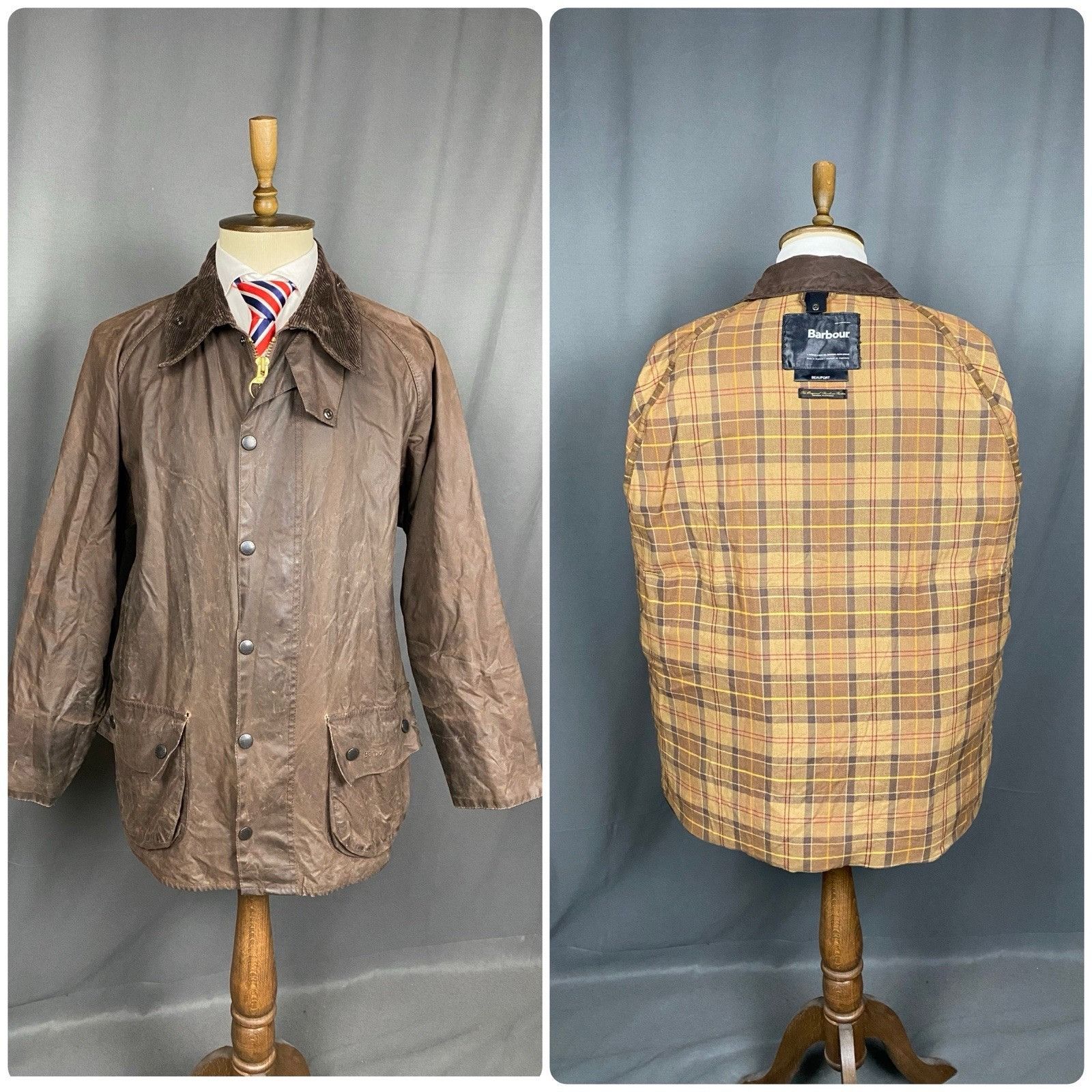Barbour Barbour Beaufort Men's Brown Waxed Motorcycle Jacket Size L- Size US L / EU 52-54 / 3 - 1 Thumbnail