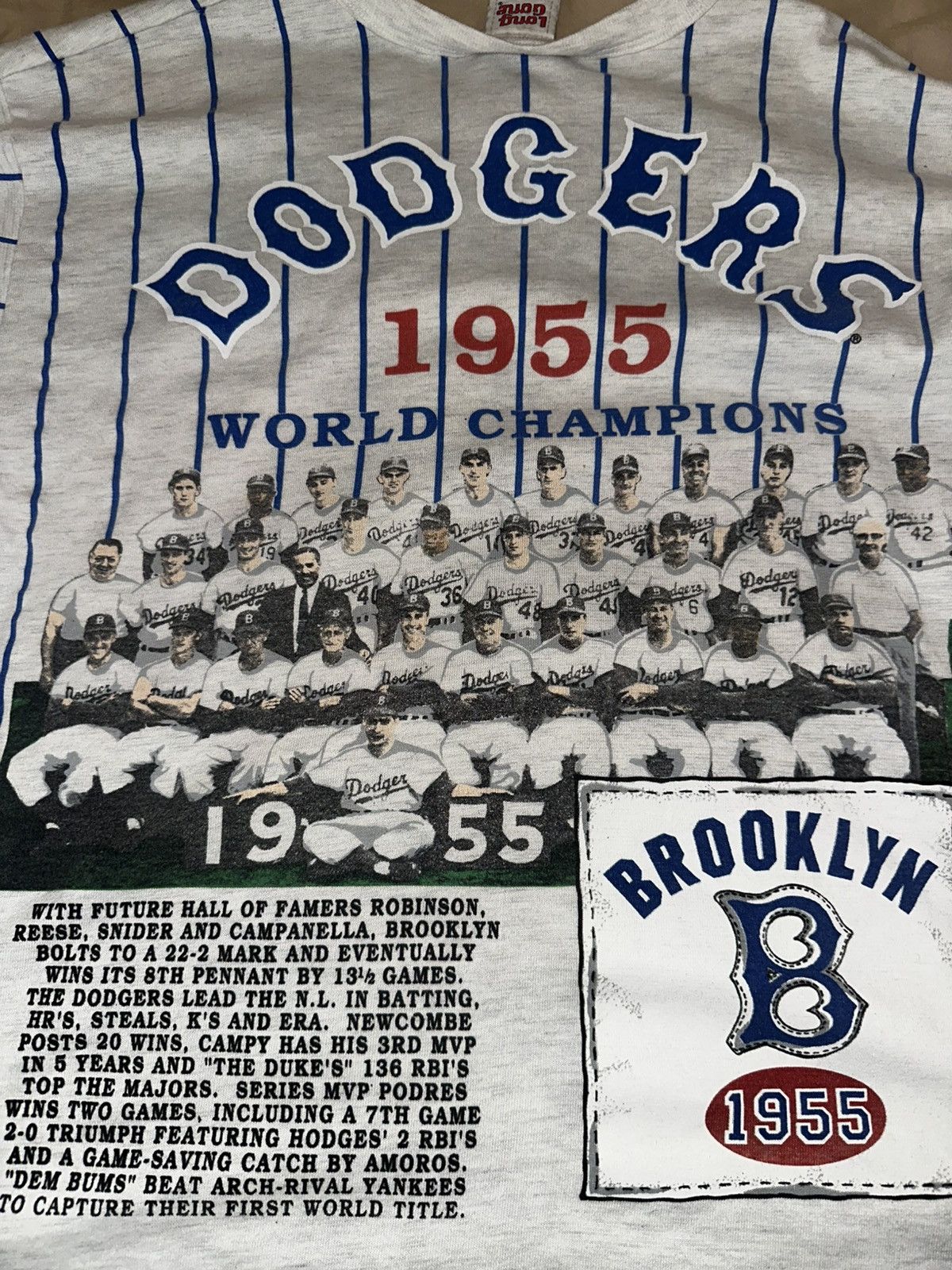 Other Vintage Long Gone Brooklyn Dodgers 1955 World Series Tee Size US XL / EU 56 / 4 - 6 Thumbnail
