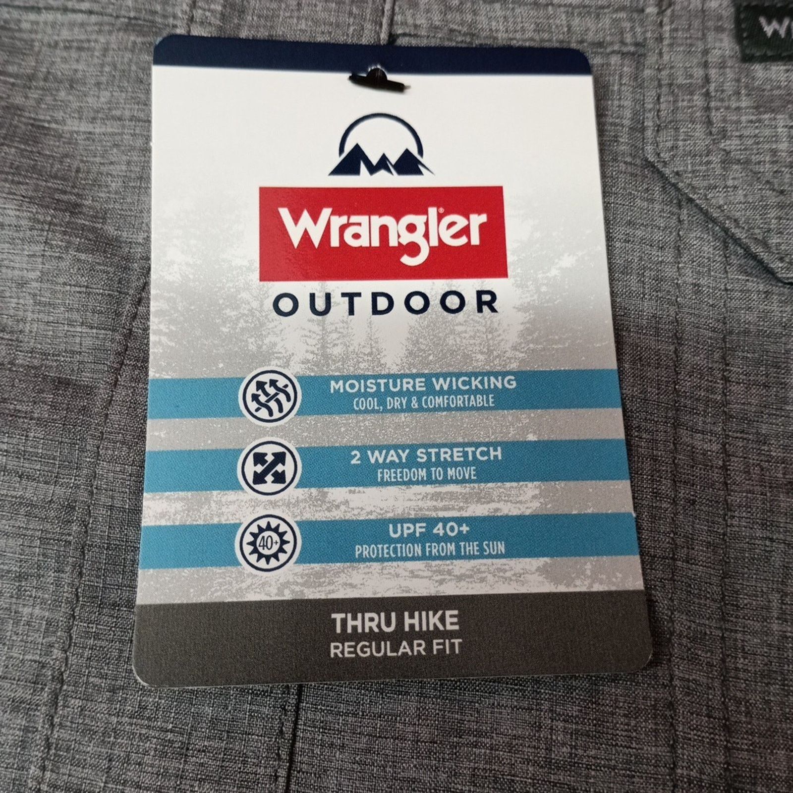 Wrangler Wrangler Men's 2XL Gray Thru Hike Shirt Vented Roll Tab UPF Size US XXL / EU 58 / 5 - 4 Thumbnail