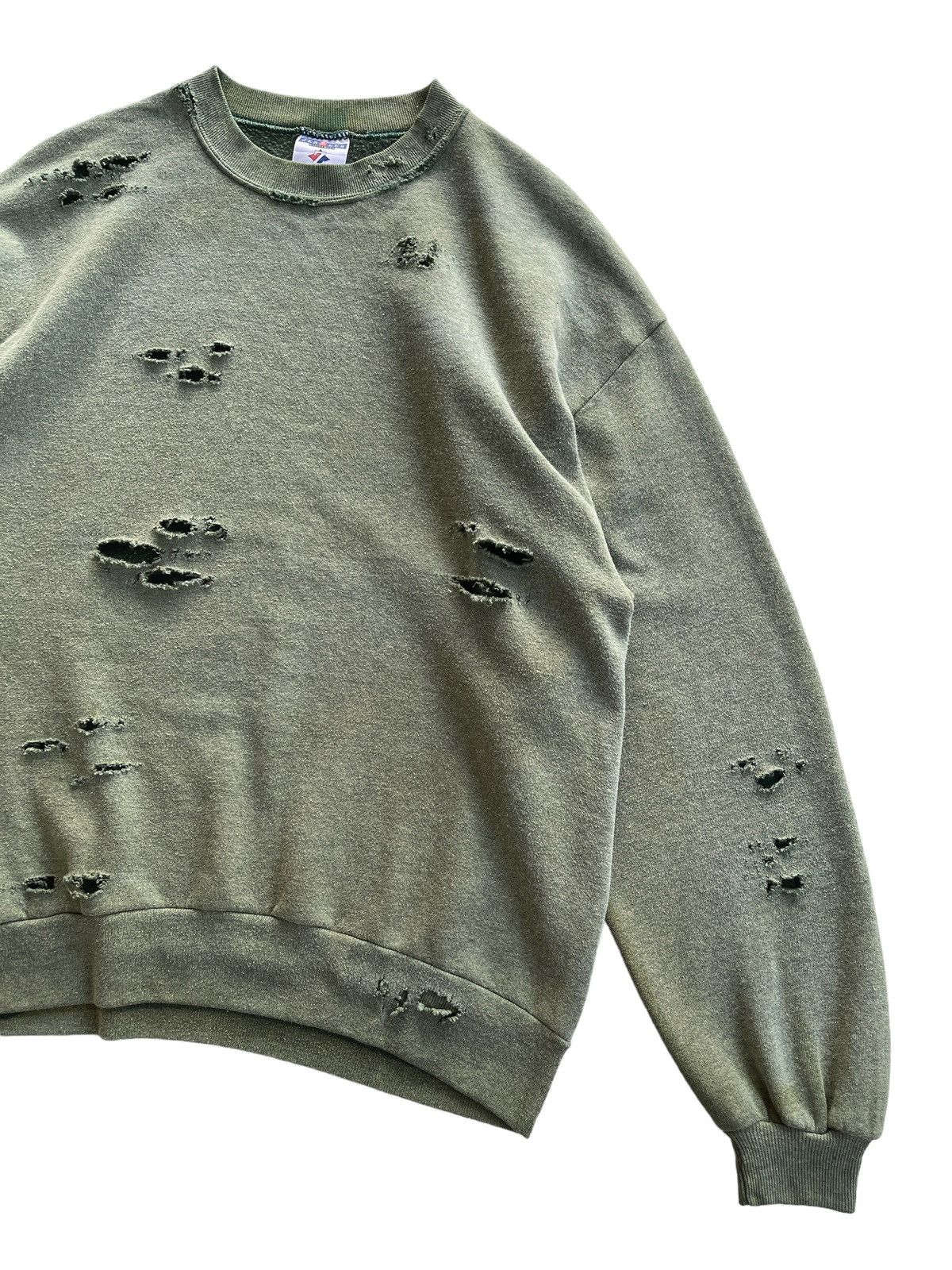 Vintage Vintage 90s Faded Green Distressed Skates Sweatshirt Size US L / EU 52-54 / 3 - 3 Thumbnail