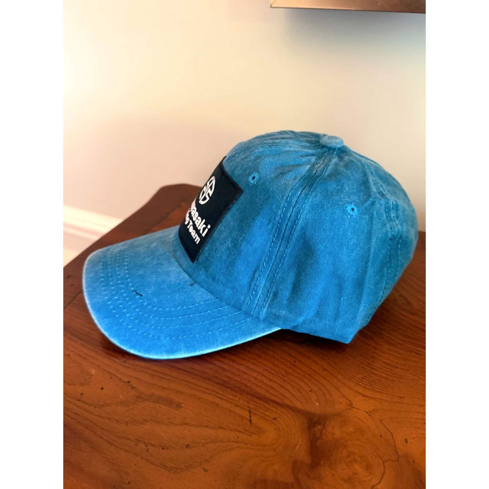 Vintage Kawasaki Racing Team Snapback Cap - Teal Patch Cotton Strapback Hat Size ONE SIZE - 2 Thumbnail