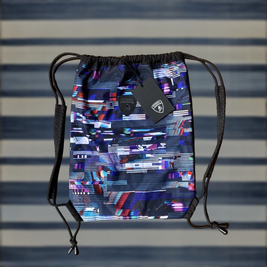 Lamborghini VINTAGE Lamborghini Automobili Team Draw String Bag Glitch One Size NWT Size ONE SIZE - 1 Thumbnail