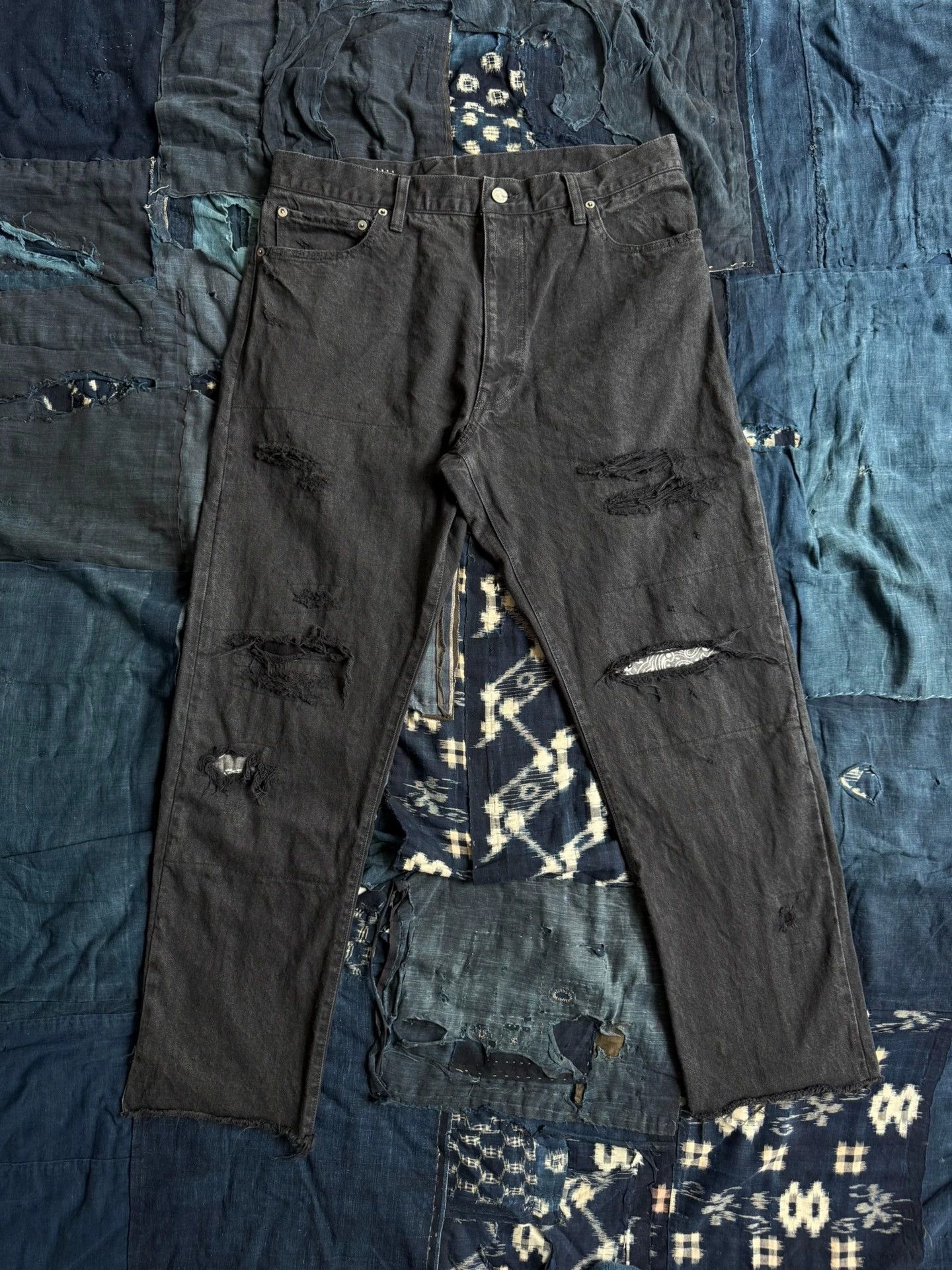 VISVIM 23SS ICT CMYK Tacked Crash Jeans Black 3