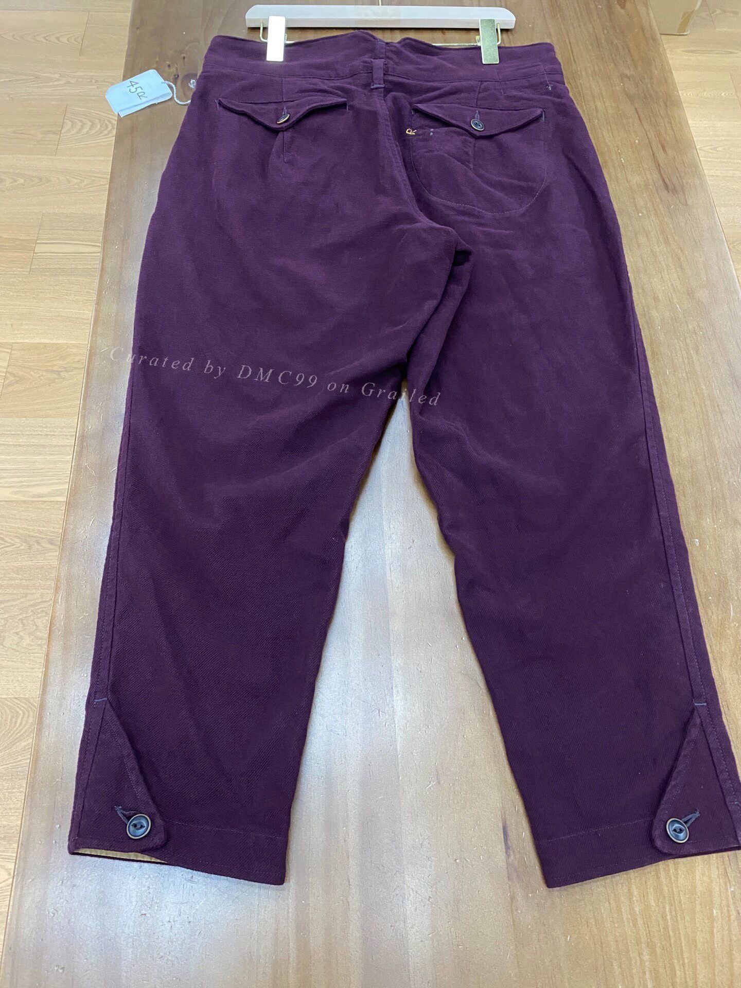 45rpm 45R Purple Zip Straight-Leg Pants Size US 34 / EU 50 - 1 Thumbnail