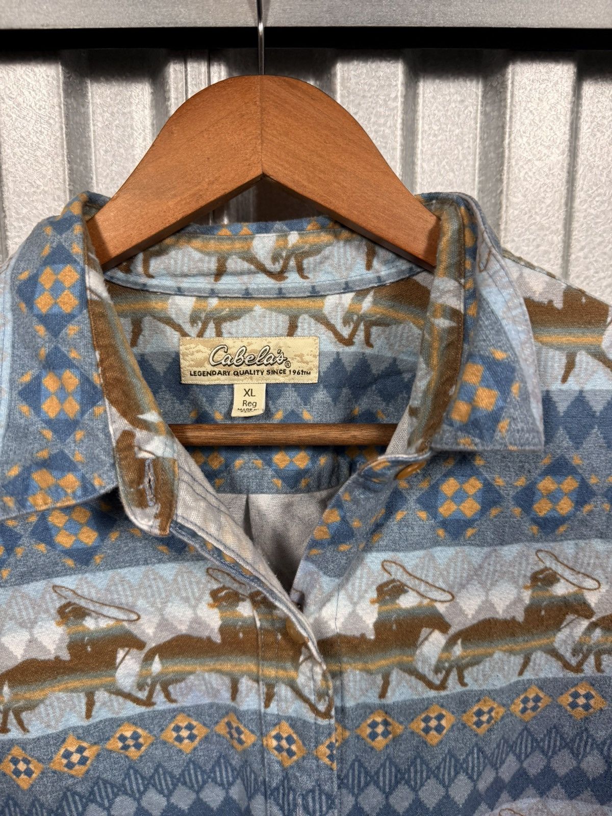 Cabelas Western Cabelas Cowboy Pattern Button Up Shirt Size US L / EU 52-54 / 3 - 7 Thumbnail