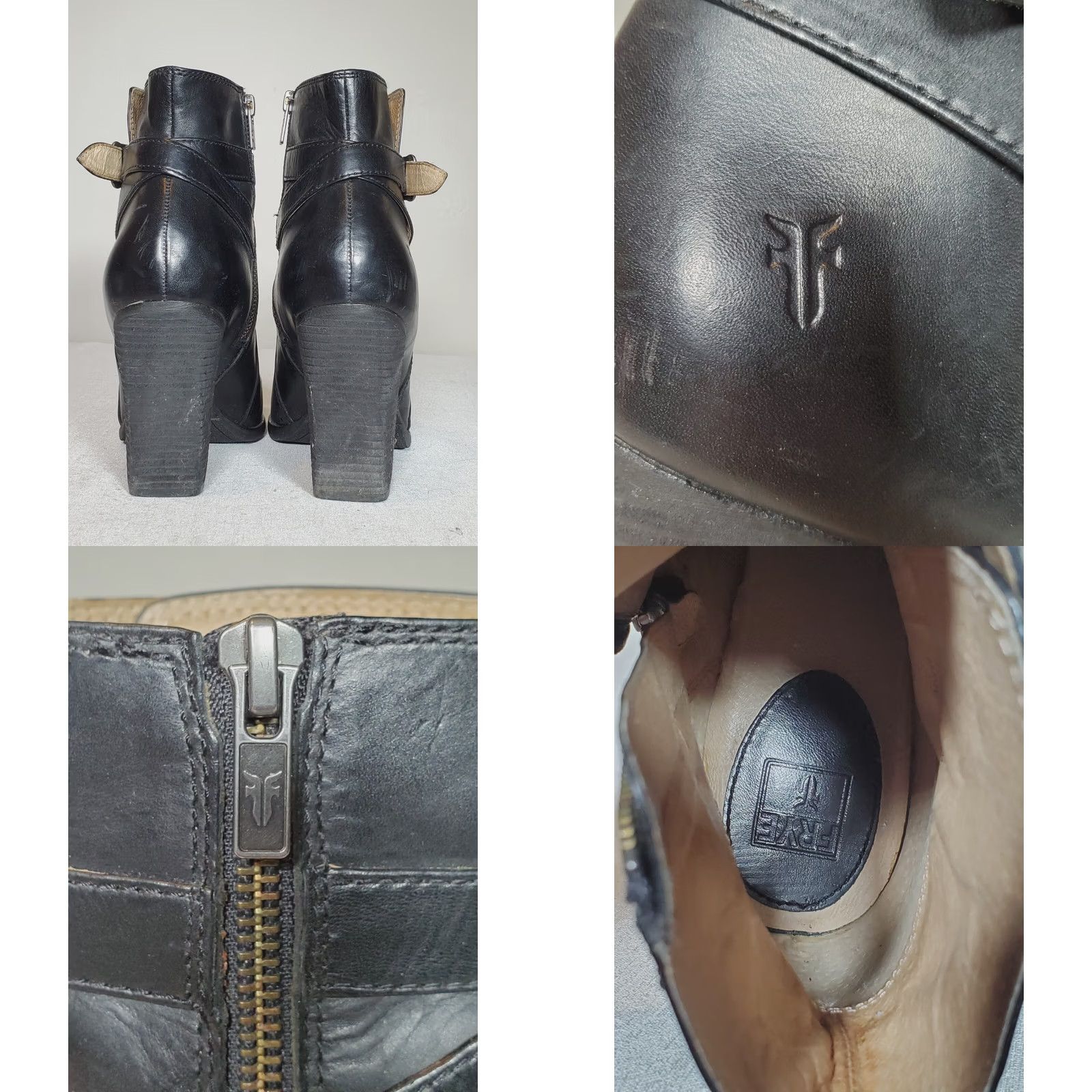 Frye FRYE Patty Riding Bootie Black Leather Zip Ankle Boots 3476983 Women's US 10 M Boots Size US 10 / IT 40 - 8 Thumbnail
