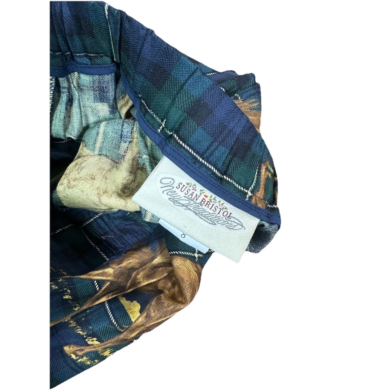 Vintage Vintage Susan Bristol Plaid Horse Print Maxi Skirt Equestria Size 30" / US 8 / IT 44 - 3 Thumbnail