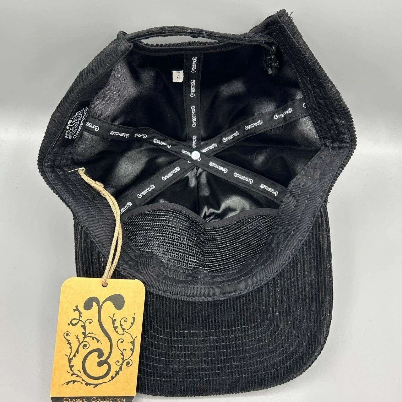 Grassroots California Grassroots Hat Men Black Corduroy Strap Back Cotton Satin Size ONE SIZE - 4 Thumbnail
