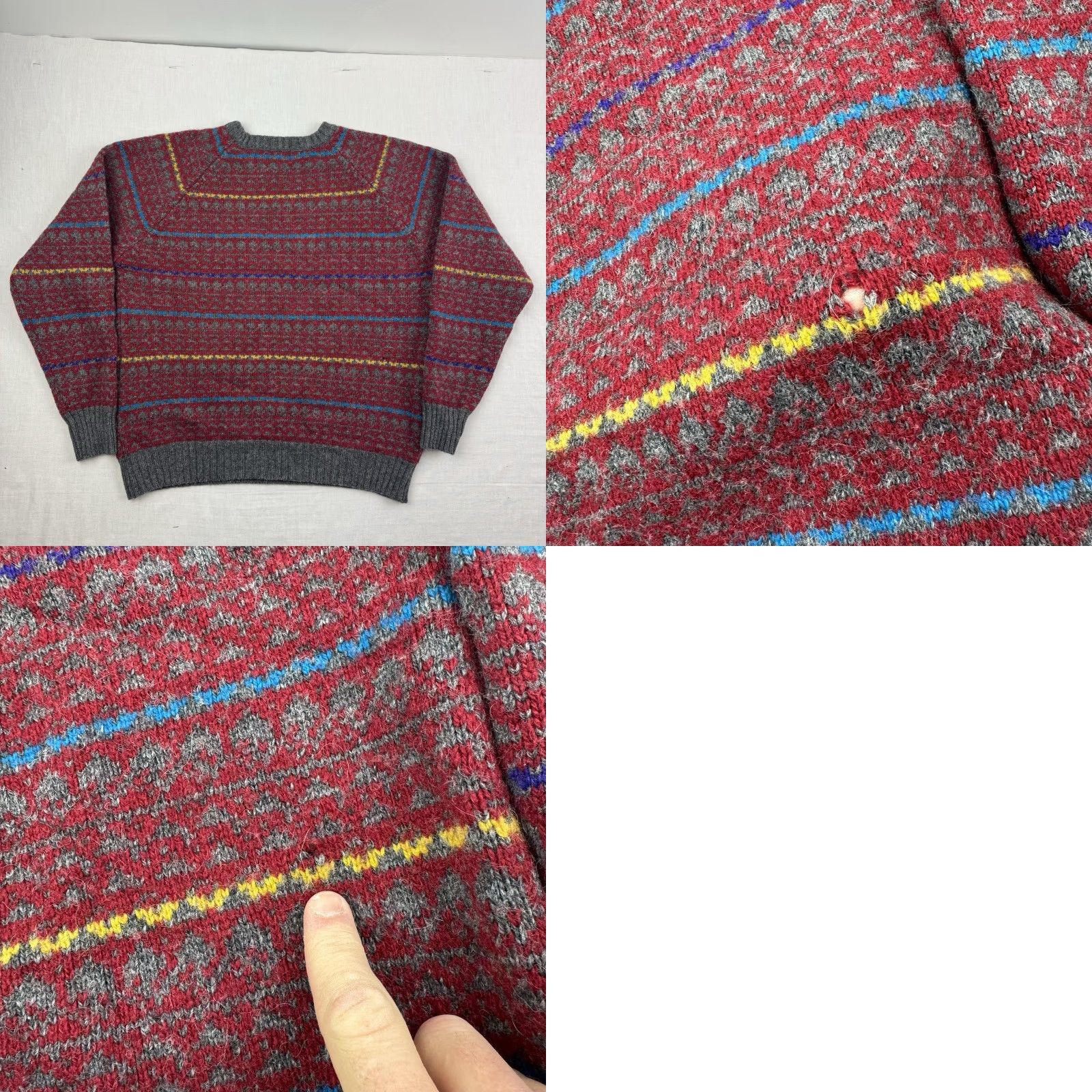 Vintage VINTAGE Hunt Club Sweater Men L Red Striped Wool Knit Pullover Crew Neck 90s 80s Classic Mens Size US L / EU 52-54 / 3 - 8 Thumbnail