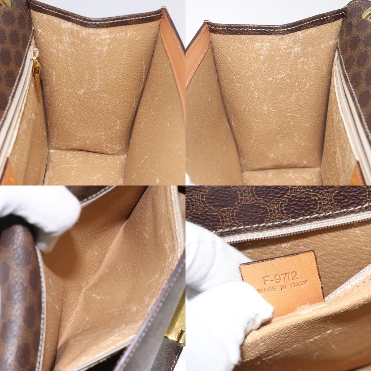 Celine CELINE Macadam Canvas Shoulder Bag Pvc Leather Brown Gold Size ONE SIZE - 12 Thumbnail
