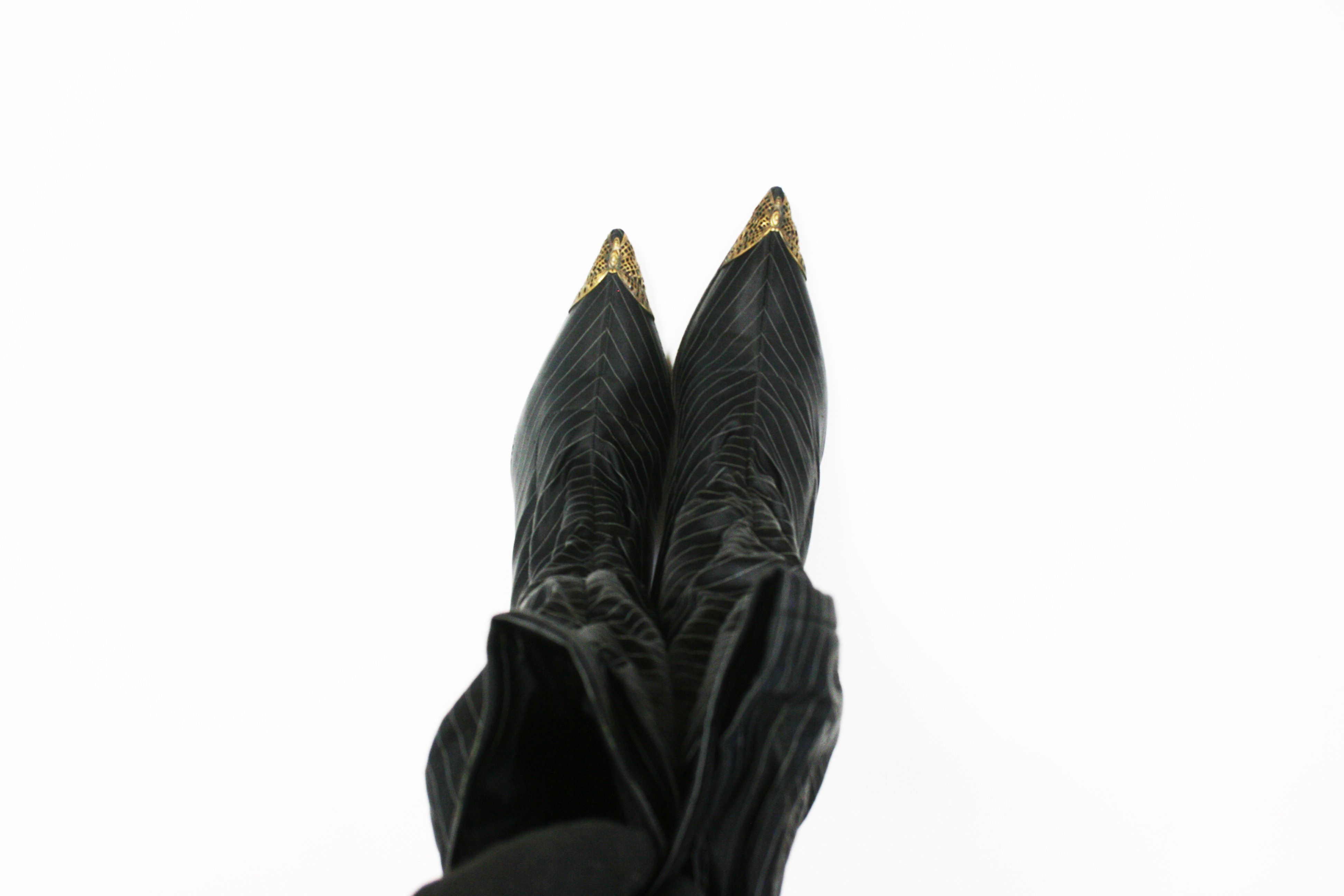 Other Dibrera By Paolo Zanoli Y2K Butterfly Stretch Heeled Boots Size US 7 / IT 37 - 4 Thumbnail