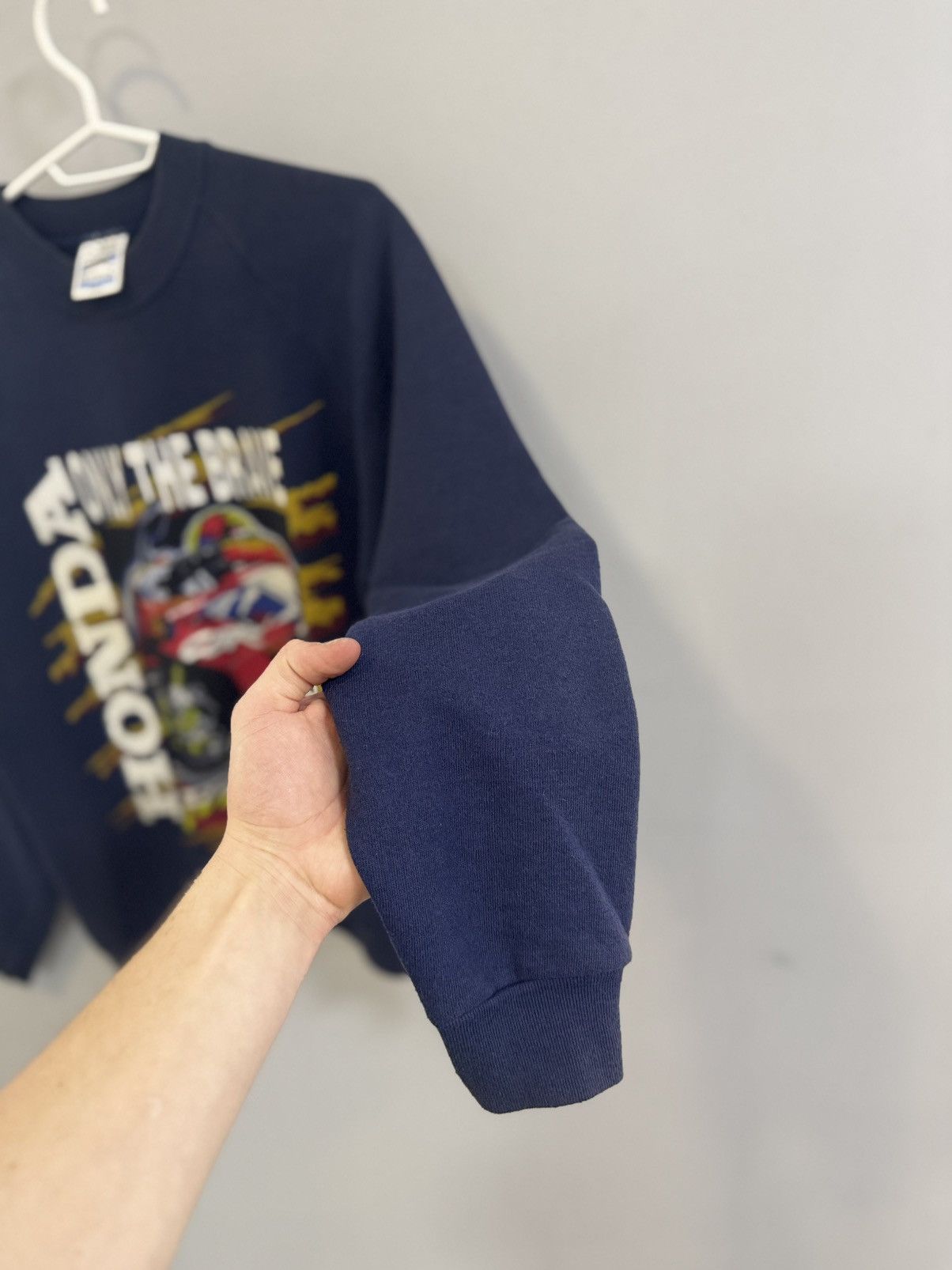 Vintage Vintage 90s HONDA Racing Moto Big Logo Sweatshirt Size US M / EU 48-50 / 2 - 5 Thumbnail