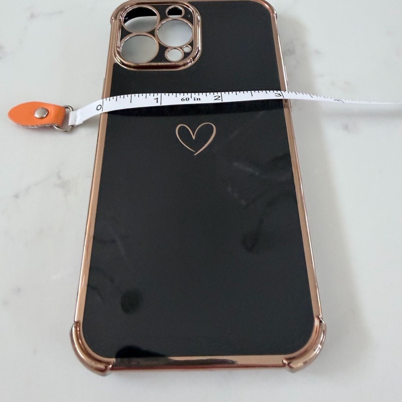 Other iPhone 13 Pro Max Elegant Black and Gold Heart Phone Case Size ONE SIZE - 6 Thumbnail