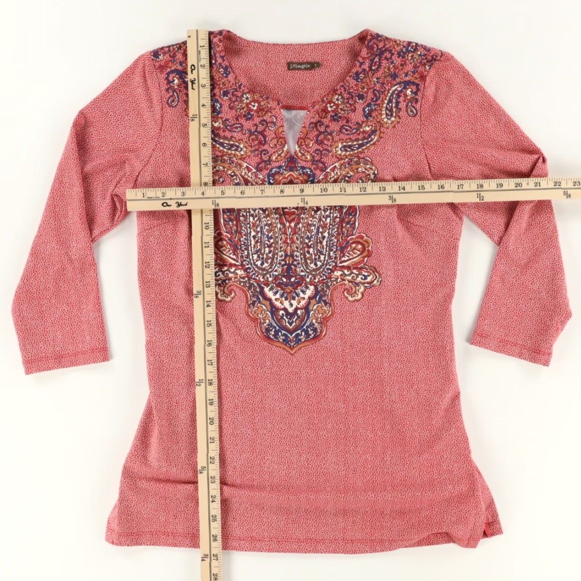 J.McLaughlin J. McLaughlin Shirt Women Red V-Neck 3/4 Sleeve Catalina Cloth Slim Relaxed S Size S / US 4 / IT 40 - 3 Thumbnail