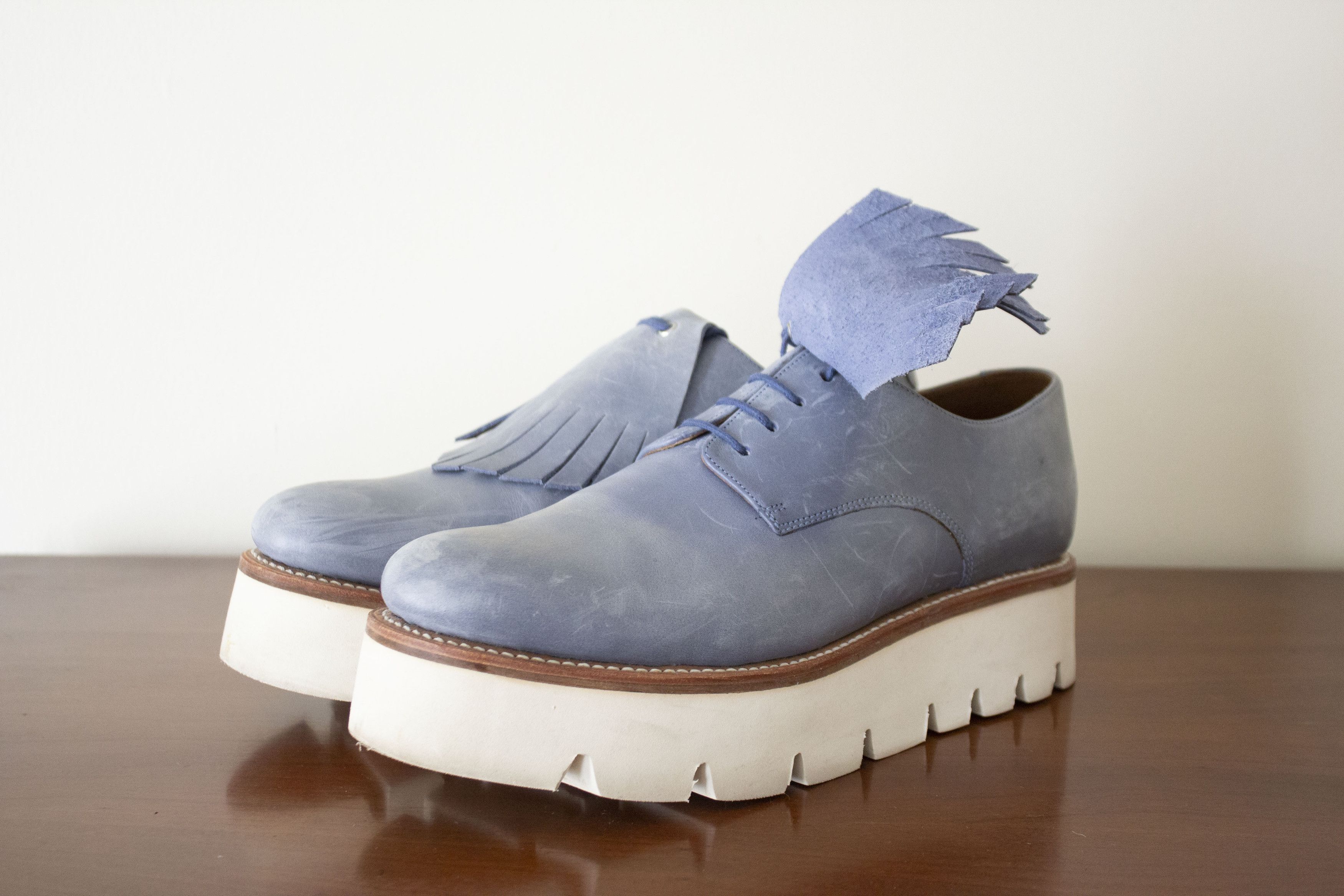 Grenson Grenson Light Blue Tassel Platform Loafer Size US 10 / IT 40 - 13 Thumbnail