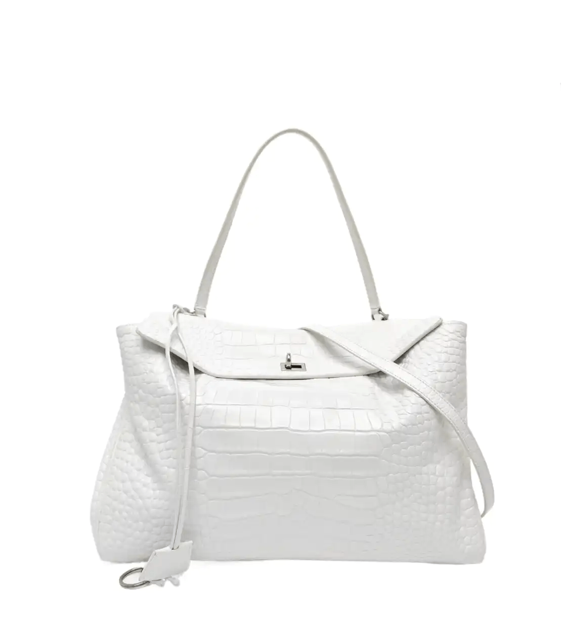 Balenciaga BALENCIAGA Rodeo Large white cowhide leather crocodile shoulder bag crossbody ba Size ONE SIZE - 1 Thumbnail