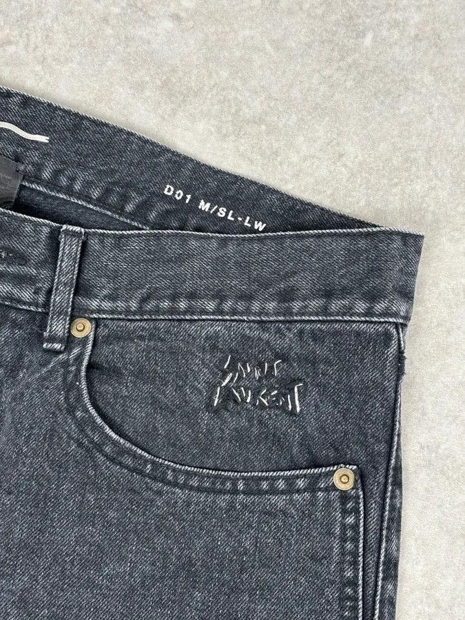 Saint Laurent Paris FW2015 Saint Laurent Black Denim Distressed Jeans Size US 32 / EU 48 - 8 Thumbnail
