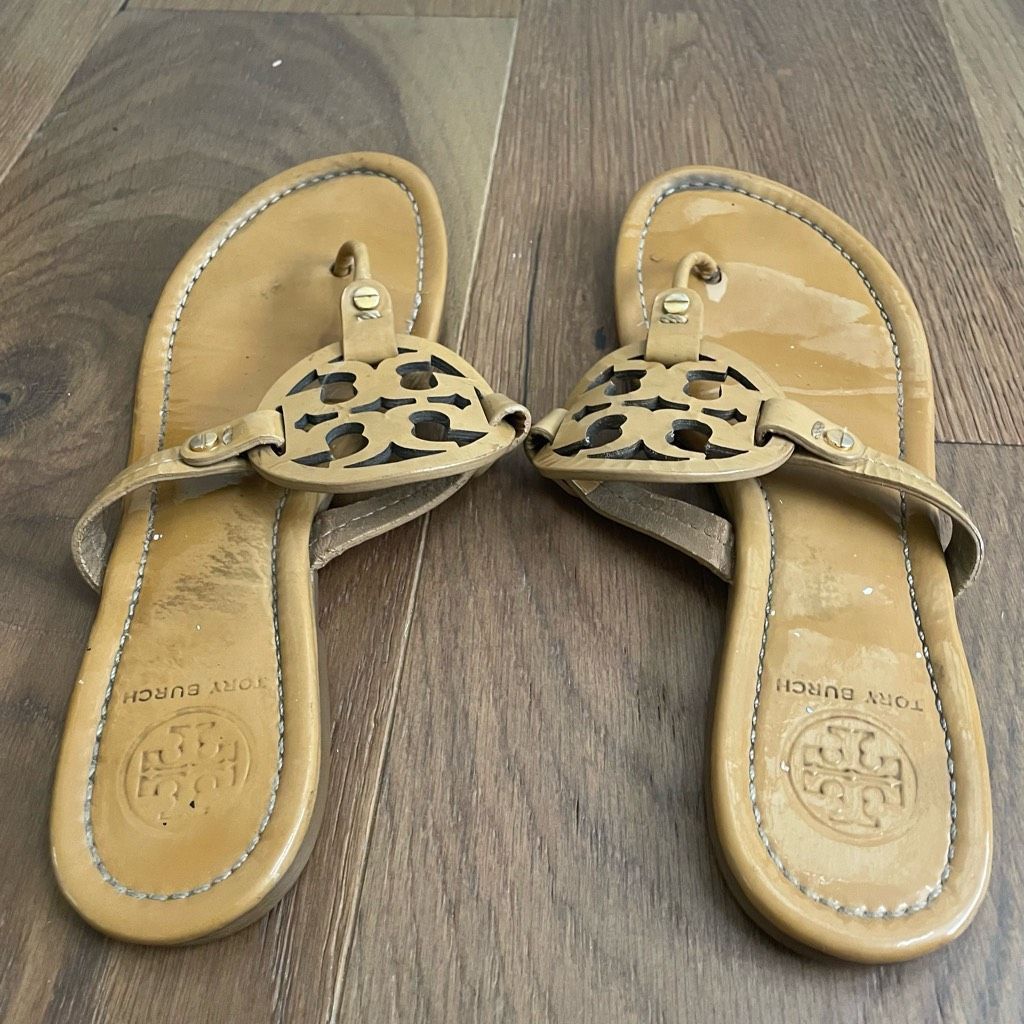 Tory Burch Tory Burch Miller Tan Patent Leather Sandals 9 Size US 9 / IT 39 - 4 Thumbnail