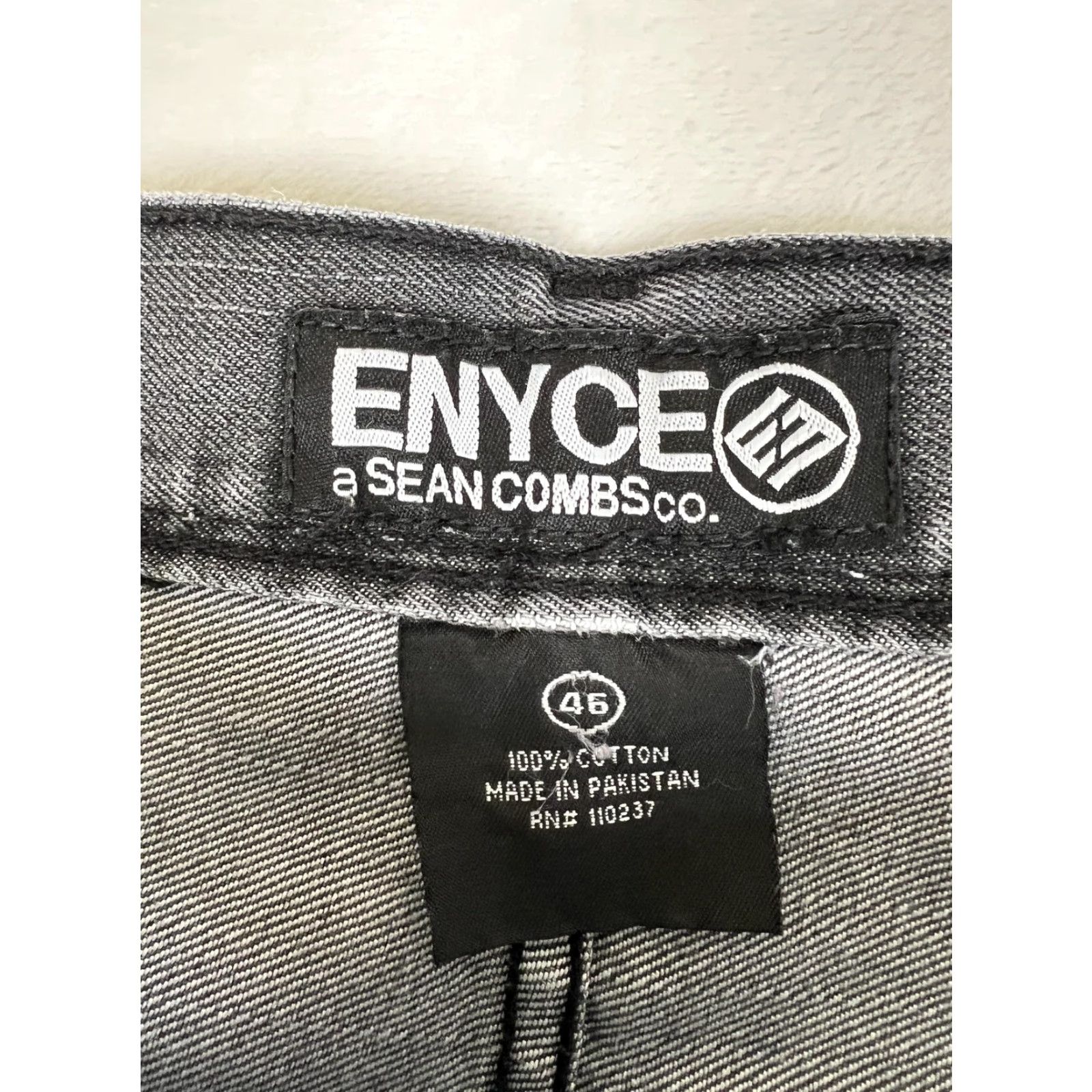 Enyce VINTAGE Enyce Jeans Mens 42 Baggy Black Charcoal Denim Hip Hop Sean Combs 90s Y2K Straight Jeans Mens 42 Baggy Size US 42 / EU 58 - 3 Thumbnail