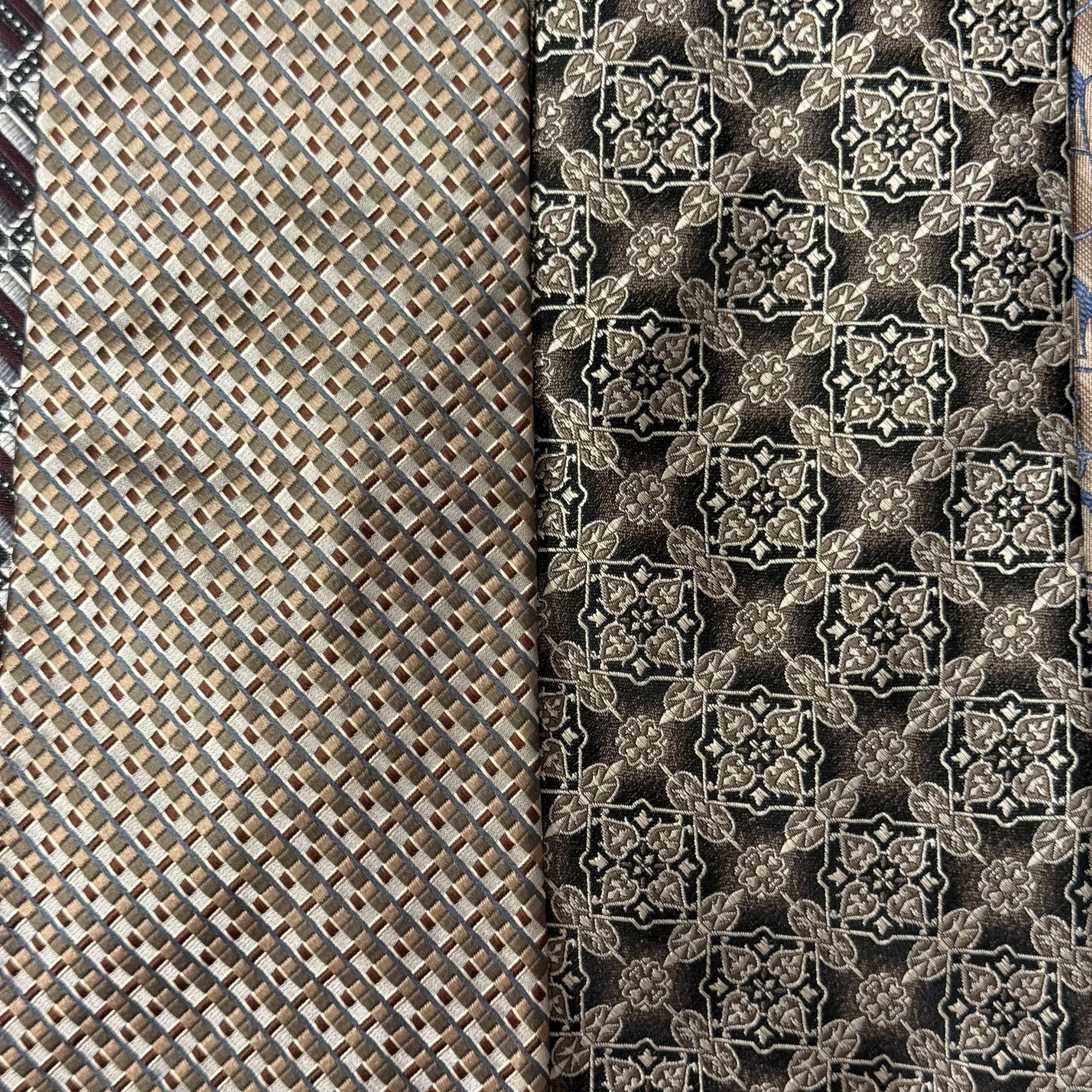 Roundtree & Yorke 7 pc DESIGNER Metallic GEOMETRIC Woven Silk Necktie Lot Size ONE SIZE - 3 Thumbnail