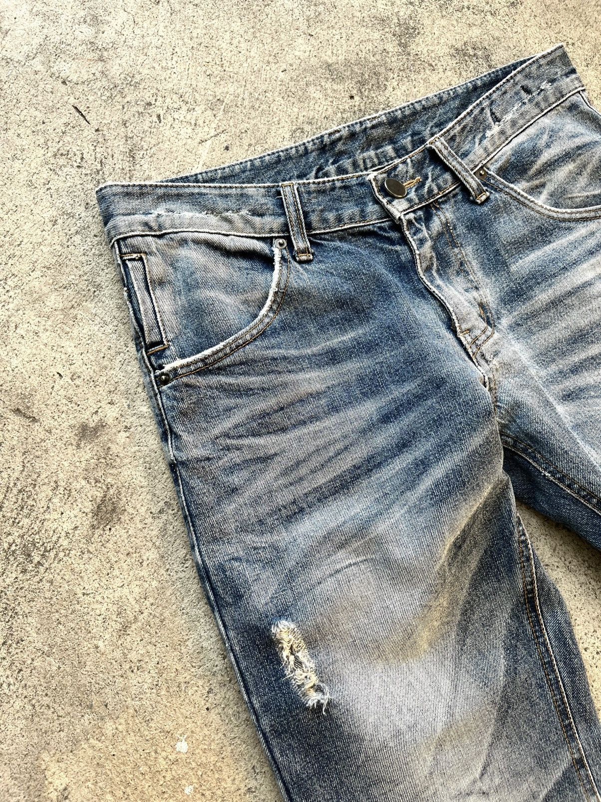 If Six Was Nine × Japanese Brand 💥Y2K Exotic Distressed denim // Improves jeans Size US 34 / EU 50 - 3 Thumbnail