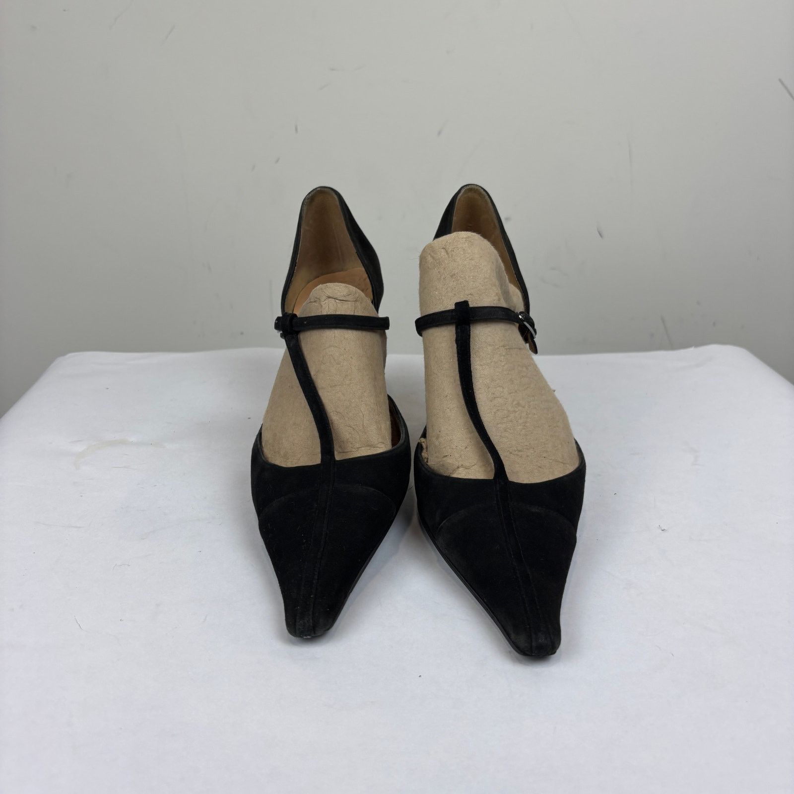 Chanel × Vintage VTG Chanel Suede Strappy Pointed Toe Kitten Heels Women's 39 Size US 9 / IT 39 - 2 Thumbnail