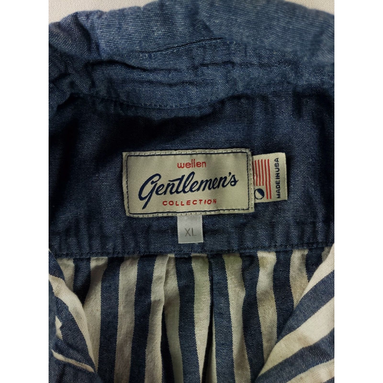 Vintage Wellen Shirt Denim Gentleman's Button Down Made USA Double Knit Blue Mens XL Shirt Size US XL / EU 56 / 4 - 4 Thumbnail