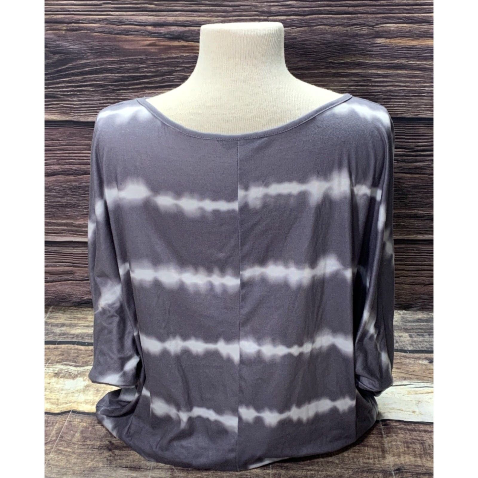Shein SheIn Pullover Shirt Women XL Gray Dolman Long Sleeve Soft Striped Casual Vintage: No (adjust as needed) Size XL / US 12-14 / IT 48-50 - 3 Thumbnail