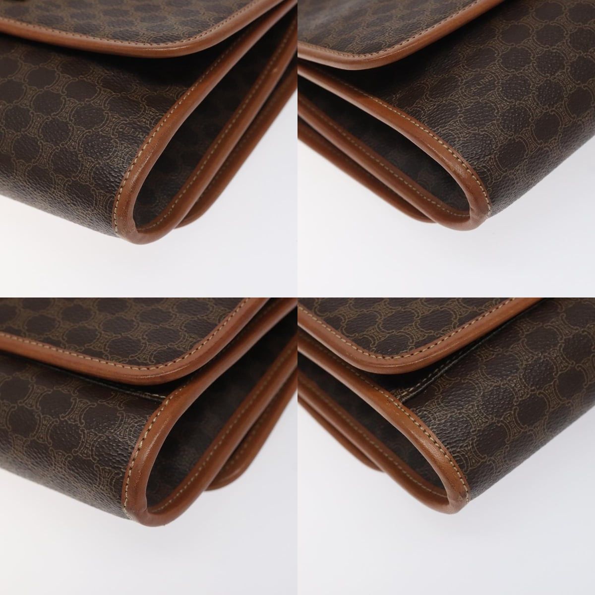 Celine CELINE Macadam Canvas Shoulder Bag Pvc Leather Brown Gold Size ONE SIZE - 10 Thumbnail