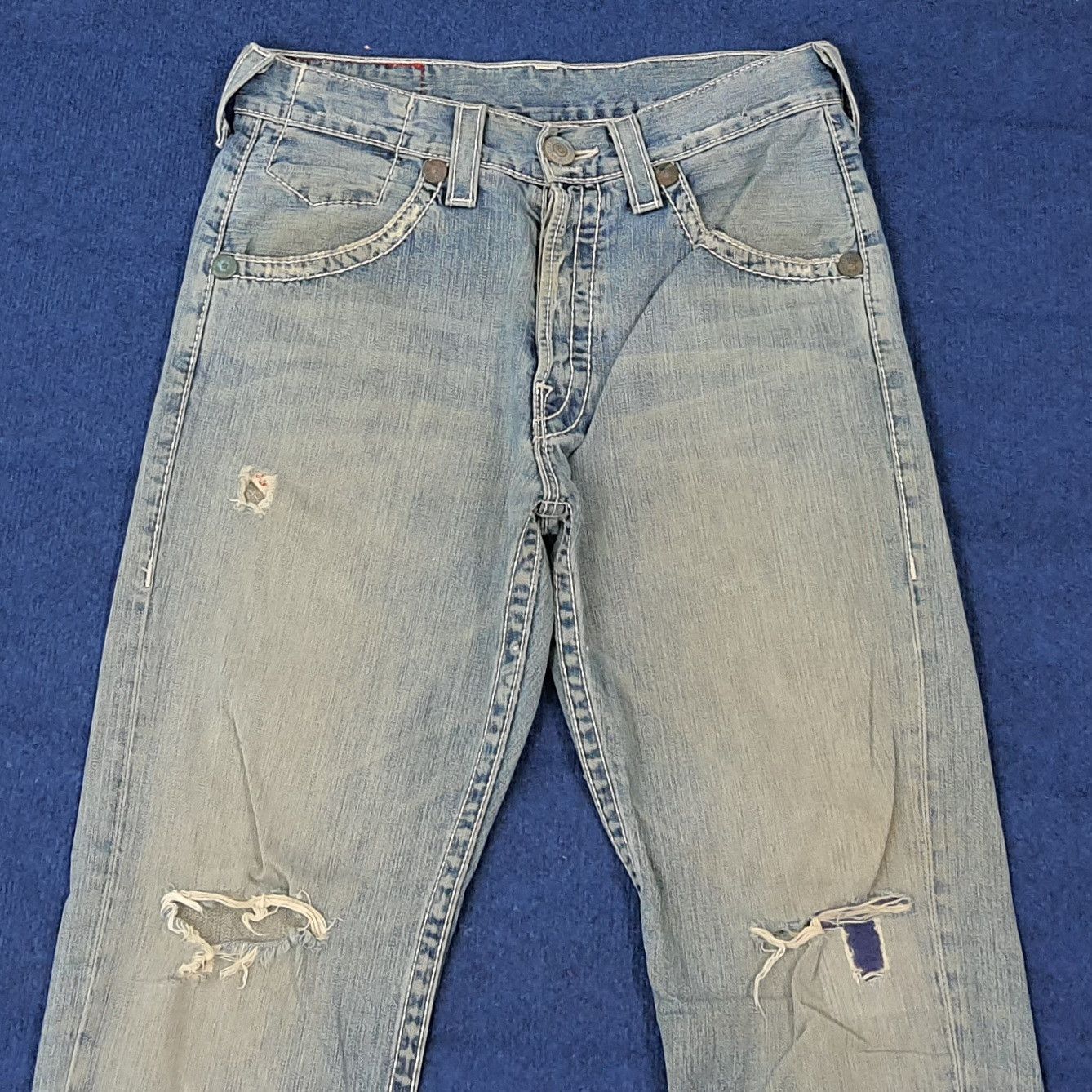 True Religion Vintage True Religion Marco Big T Distressed Jeans C272N13 Size US 33 - 6 Thumbnail